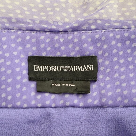 Emporio Armani Silk Lavender Micro Dot Ruffle Skirt - Picture 2 of 6